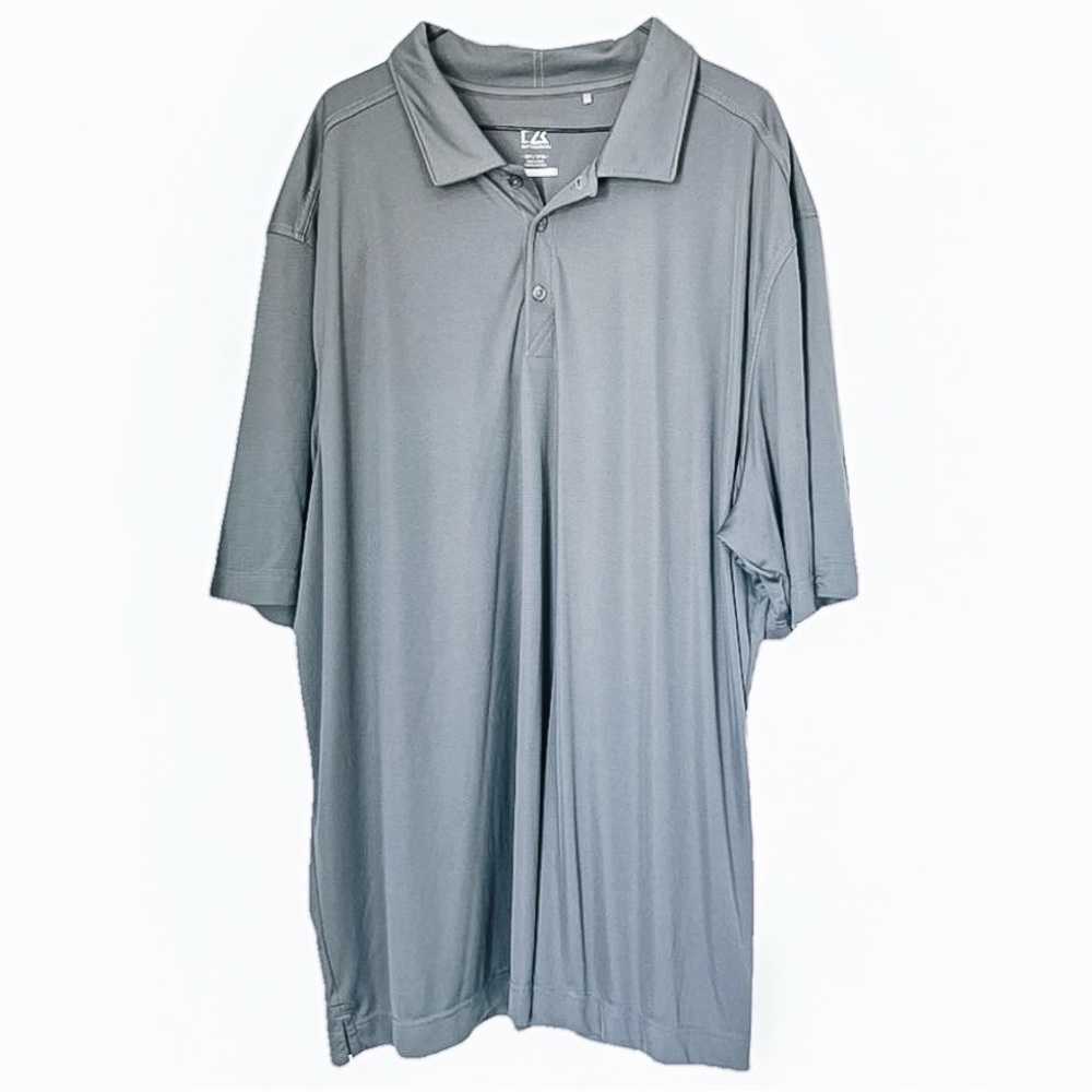Cutter & Buck Men's Grey Drytec Big and Tall 3XL Textured Polo Shirt